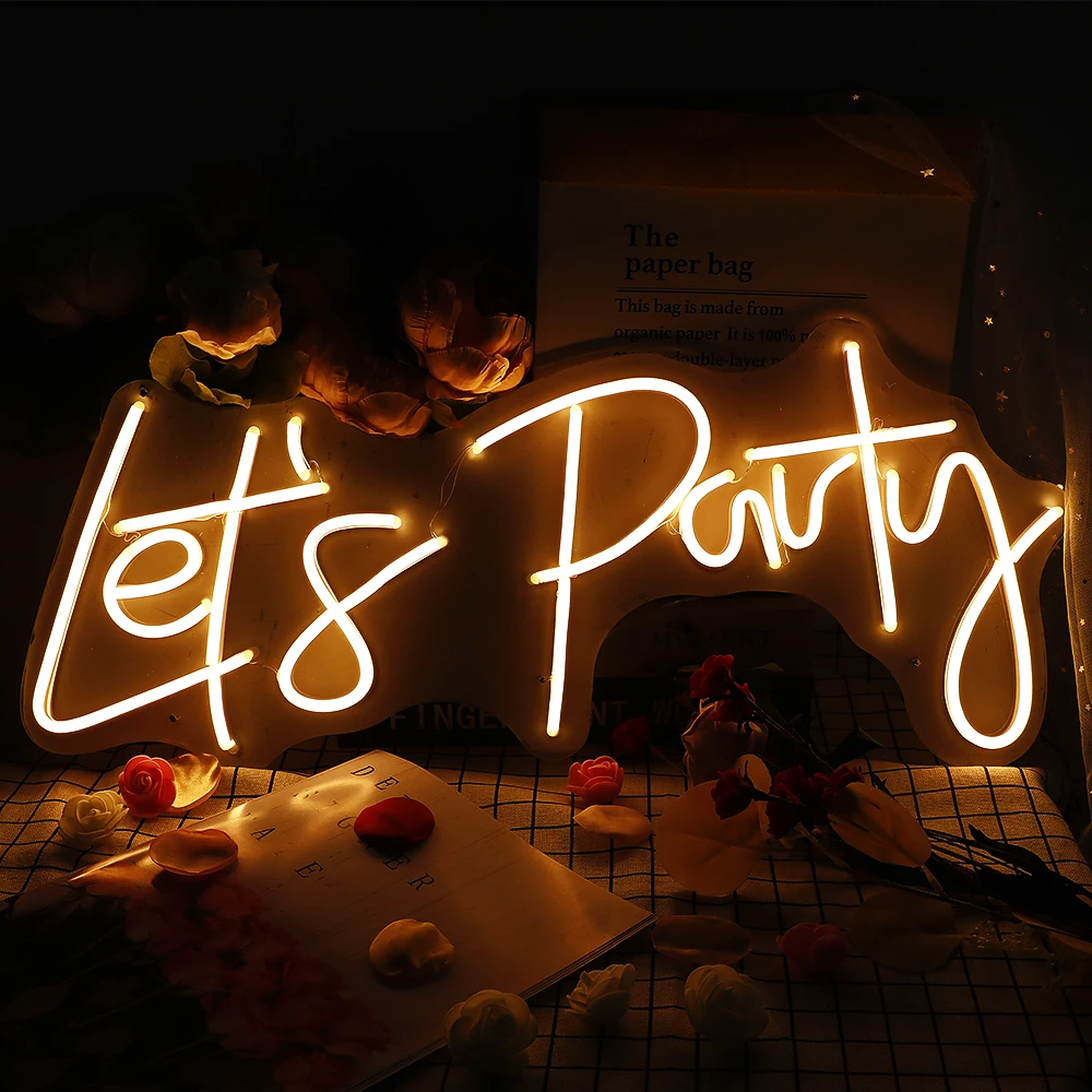 Lets Party Birthday Gift LED Neon Light Signs Decoration Room Birthday Party Wedding Decoration Background Lighting Wall Decor
Lets Party Birthday Gift LED Neon Light Signs Decoration Room Birthday Party Wedding Decoration Background Lighting Wall Decor