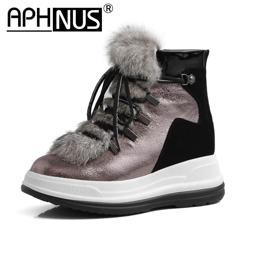 

APHNUS Womens Boots Short Ankle Booties Flats Low Mid Heels Pumps Woman 2020 Shoes For Women New Boot