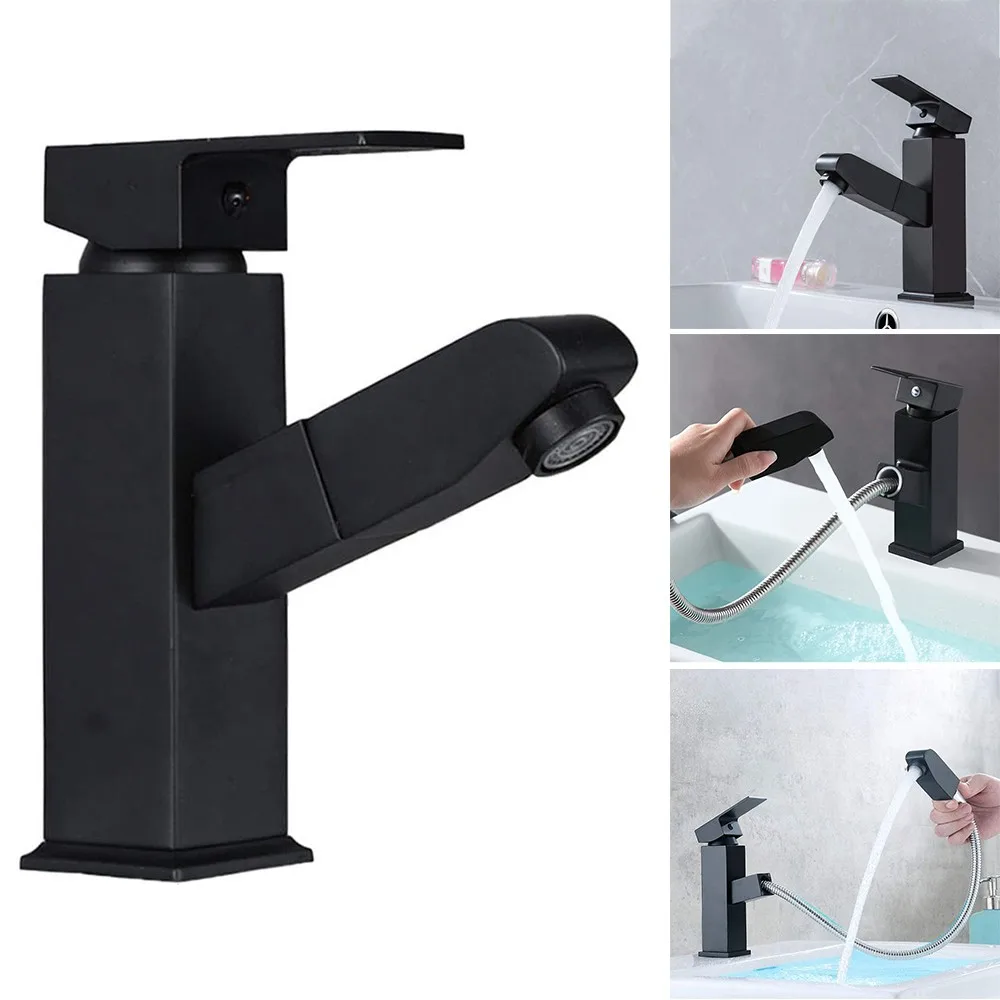 1pc Kitchen Faucet Single Hole Pull Out Spout Bathroom Sink Mixer Tap Stream Sprayer Head Black Matte Mixer Tap
1pc Kitchen Faucet Single Hole Pull Out Spout Bathroom Sink Mixer Tap Stream Sprayer Head Black Matte Mixer Tap