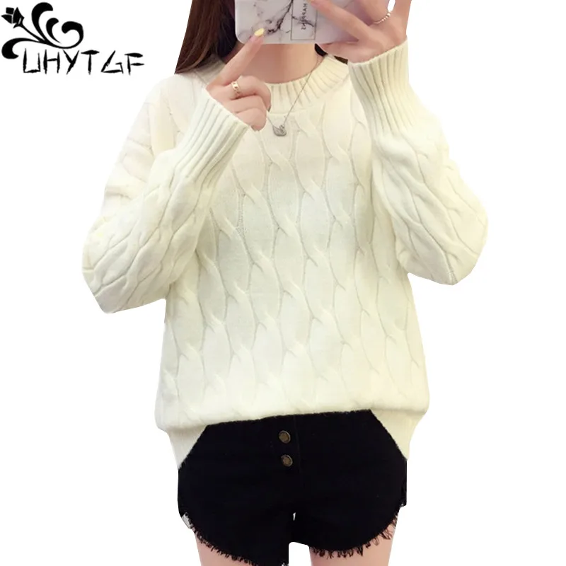 UHYTGF knitted Pullover autumn sweater women Long sleeve turtleneck Warm sweater female Korean students casual plus size top 757
UHYTGF knitted Pullover autumn sweater women Long sleeve turtleneck Warm sweater female Korean students casual plus size top 757