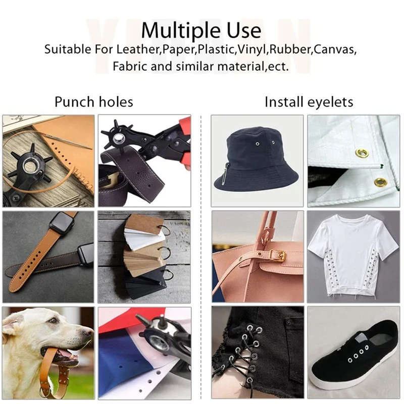 Leather Hole Puncher Is Suitable for Leather Belts, Watch Straps,DIY Home, Handmade Items- Sets with 1.28 cm Hole Ring
Leather Hole Puncher Is Suitable for Leather Belts, Watch Straps,DIY Home, Handmade Items- Sets with 1.28 cm Hole Ring