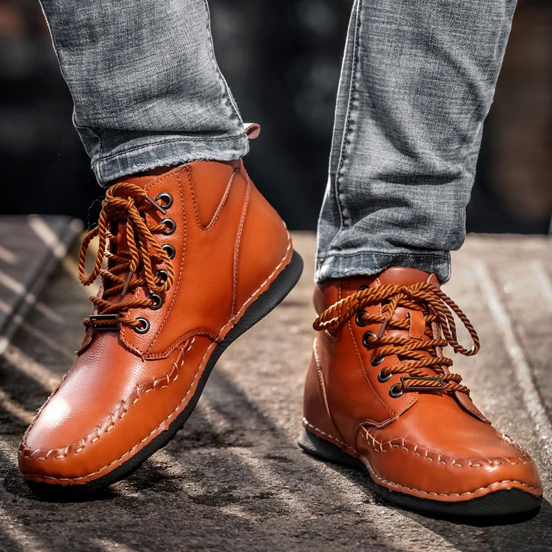 2021 new men's shoes spring and autumn sports shoes men's high-top British style retro riding boots cowhide casual shoes
2021 new men's shoes spring and autumn sports shoes men's high-top British style retro riding boots cowhide casual shoes