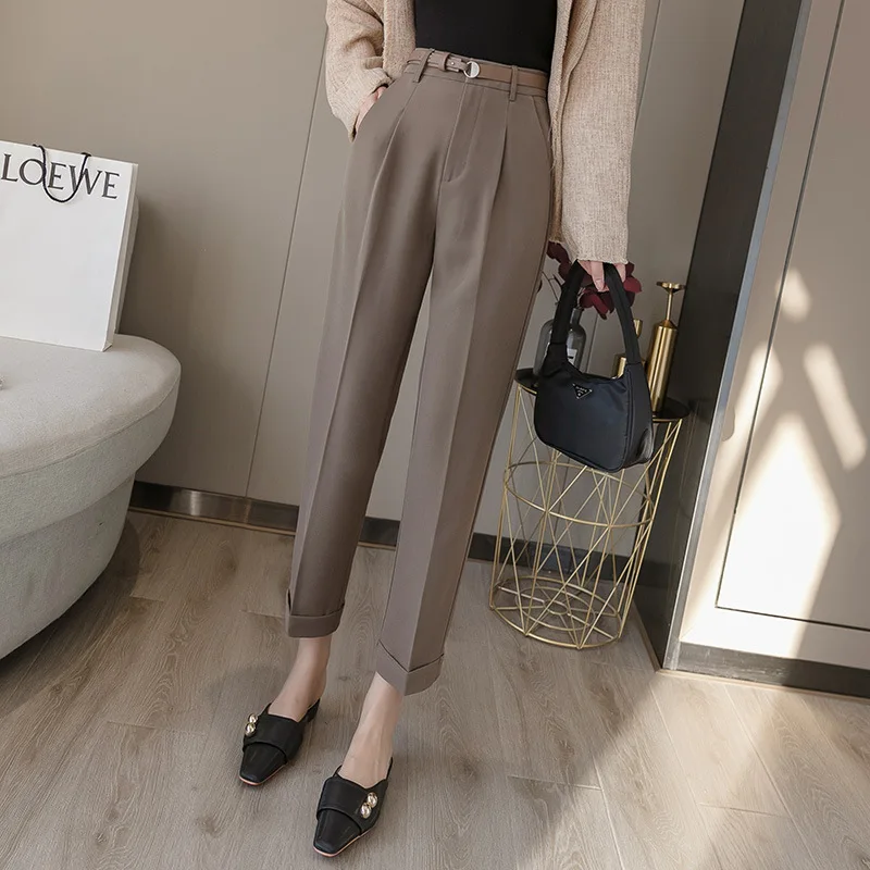 Yg Brand Women's Wear, 2021 Spring And Summer New Mid Waist Slim Casual Suit Pants, Drooping Harem Pants, Women's Small Leg Pant 
Yg Brand Women's Wear, 2021 Spring And Summer New Mid Waist Slim Casual Suit Pants, Drooping Harem Pants, Women's Small Leg Pant