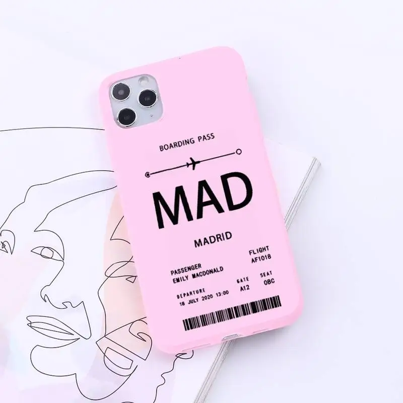 Personalised Plane Ticket luxury Phone Cases shell Candy Color for iPhone 6 7 8 11 12 s mini pro X XS XR MAX Plus funda coque
Personalised Plane Ticket luxury Phone Cases shell Candy Color for iPhone 6 7 8 11 12 s mini pro X XS XR MAX Plus funda coque