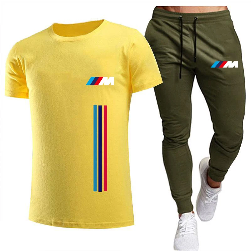 Men's BMW Printed Shirt Set Sportswear 2-piece Short Sleeve + Thin Sweatpants Fall 2021 Men's Fashion Casual Printed O-Neck Top 
Men's BMW Printed Shirt Set Sportswear 2-piece Short Sleeve + Thin Sweatpants Fall 2021 Men's Fashion Casual Printed O-Neck Top