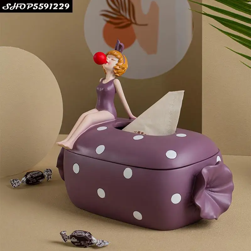 Modern Art Bubble Gum Girl Candy Tissue Box Resin Crafts Children's Room Decoration Large-capacity Storage Tissue Box Home Decor
Modern Art Bubble Gum Girl Candy Tissue Box Resin Crafts Children's Room Decoration Large-capacity Storage Tissue Box Home Decor