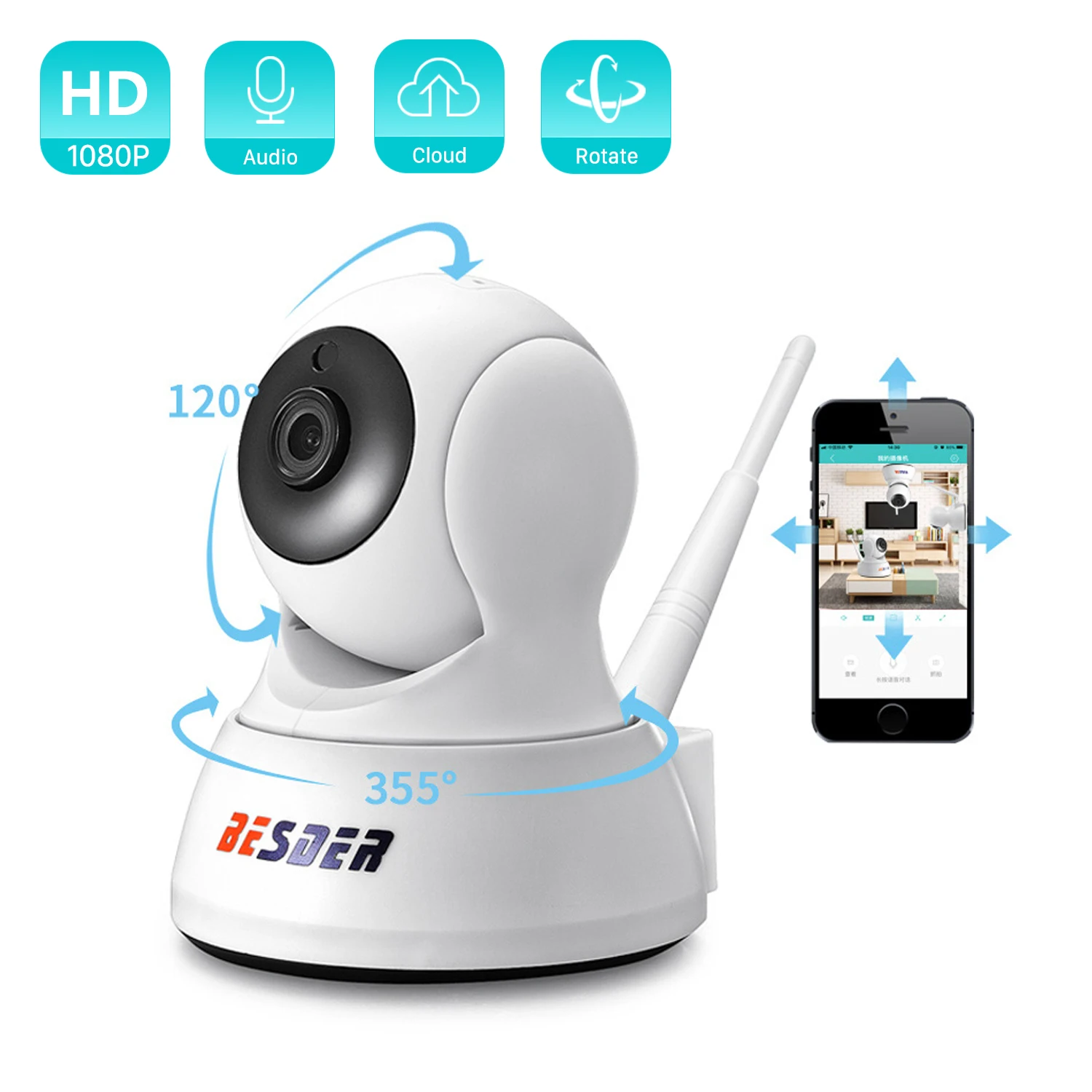 BESDER 1080P Home Security IP Camera Two Way Audio Wireless Mini Camera Night Vision CCTV WiFi Camera Cloud Storage Baby Monitor
BESDER 1080P Home Security IP Camera Two Way Audio Wireless Mini Camera Night Vision CCTV WiFi Camera Cloud Storage Baby Monitor