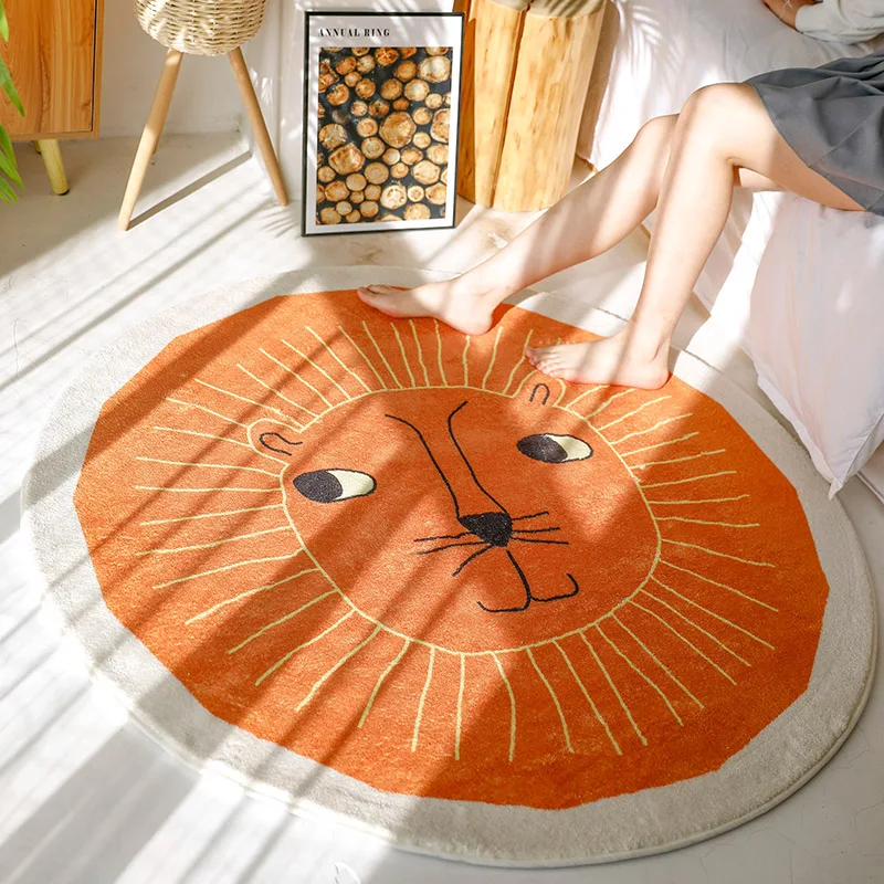 Modern Style Cartoon Carpet Round Bedroom Bedside Blanket Nordic Living Room Lion Pattern Children's Room Carpet Bedroom Decor
Modern Style Cartoon Carpet Round Bedroom Bedside Blanket Nordic Living Room Lion Pattern Children's Room Carpet Bedroom Decor