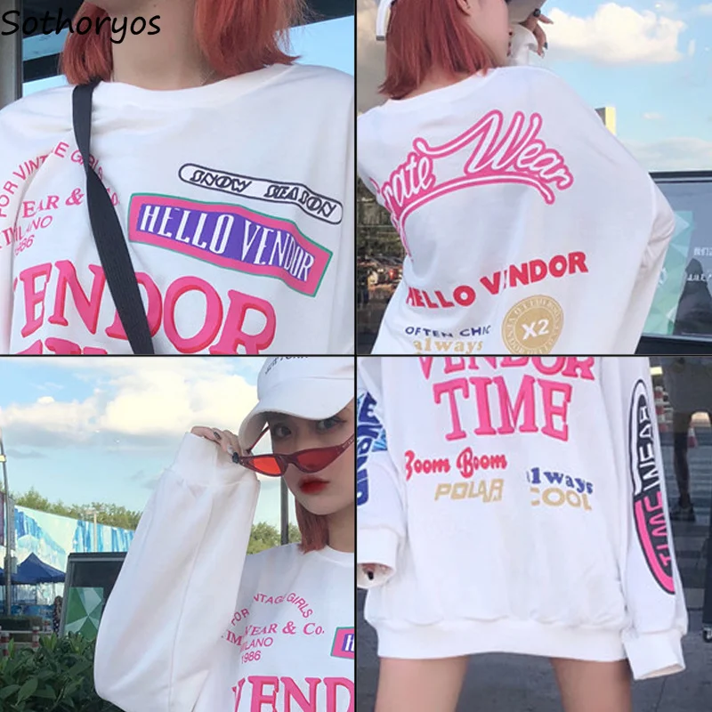 Hoodies Women Letter Printed Oversize All-match Loose Leisure O-Neck Pullovers Womens Chic Trendy Harajuku Sweatshirts Students
Hoodies Women Letter Printed Oversize All-match Loose Leisure O-Neck Pullovers Womens Chic Trendy Harajuku Sweatshirts Students
