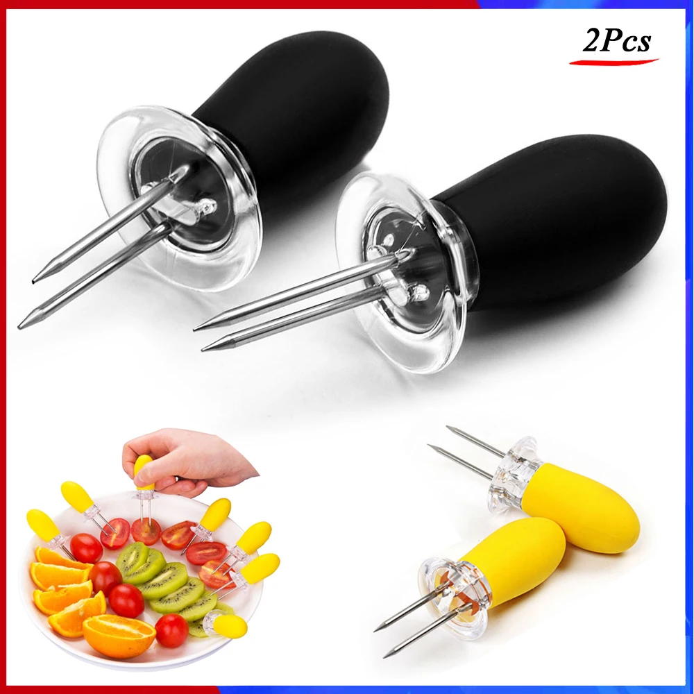 2Pcs Stainless Steel Corn Cob Holders with Silicone Handle - Interlocking Jumbo Corn Forks - Perfect for Home Cooking and BBQ
2Pcs Stainless Steel Corn Cob Holders with Silicone Handle - Interlocking Jumbo Corn Forks - Perfect for Home Cooking and BBQ