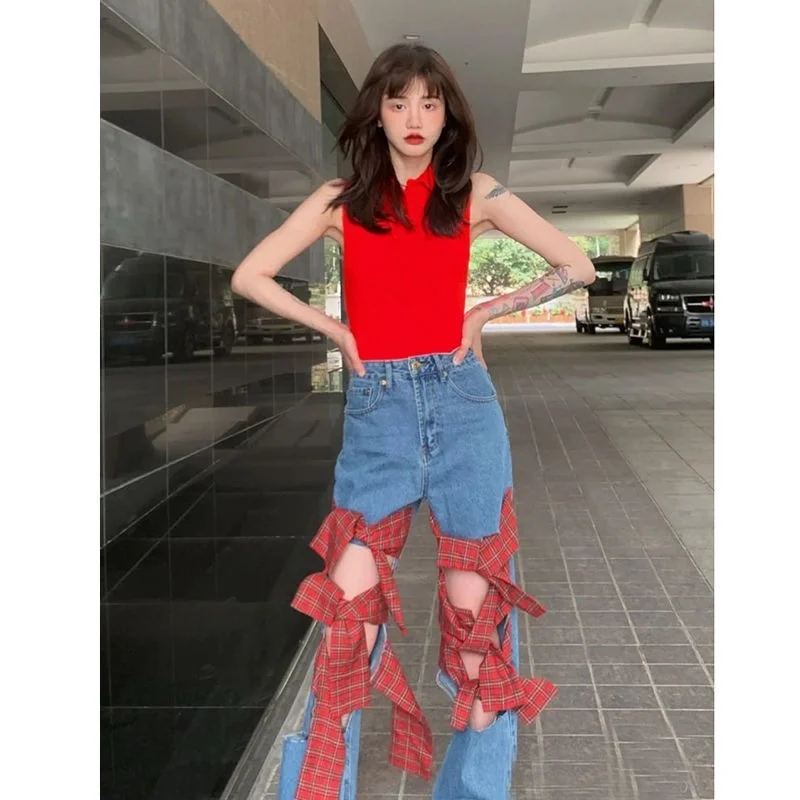 Fashion Vintage High Waist Bow Jeans for Women Ripped Hole Jean Streetwear Harajuku Y2K Ladies Full Length Pencil Pants Baggy
Fashion Vintage High Waist Bow Jeans for Women Ripped Hole Jean Streetwear Harajuku Y2K Ladies Full Length Pencil Pants Baggy