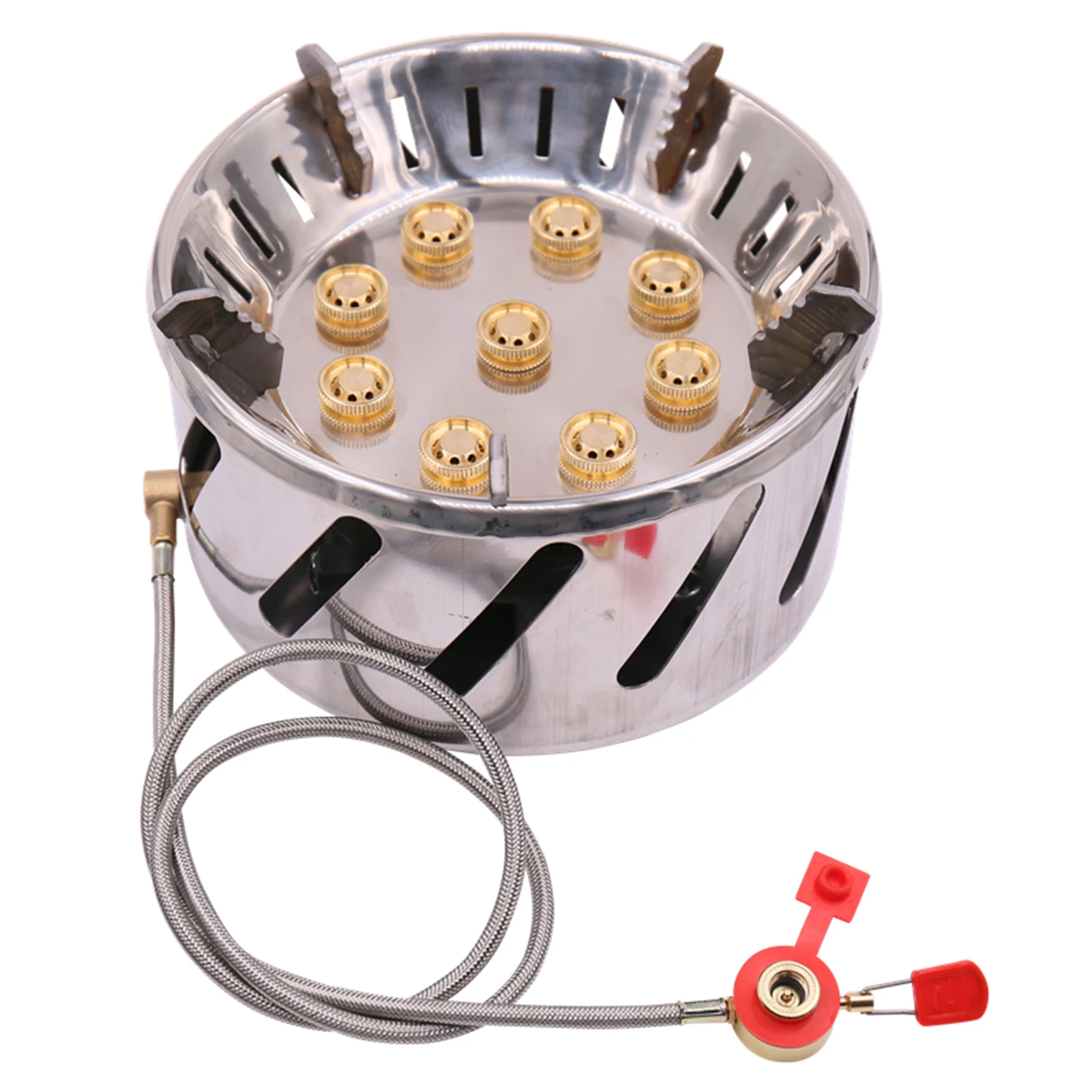 Stainless Steel 9-head Camping Stove Gas Burner Outdoor Camping Picnic Tour Portable 9 Holes Stove
Stainless Steel 9-head Camping Stove Gas Burner Outdoor Camping Picnic Tour Portable 9 Holes Stove