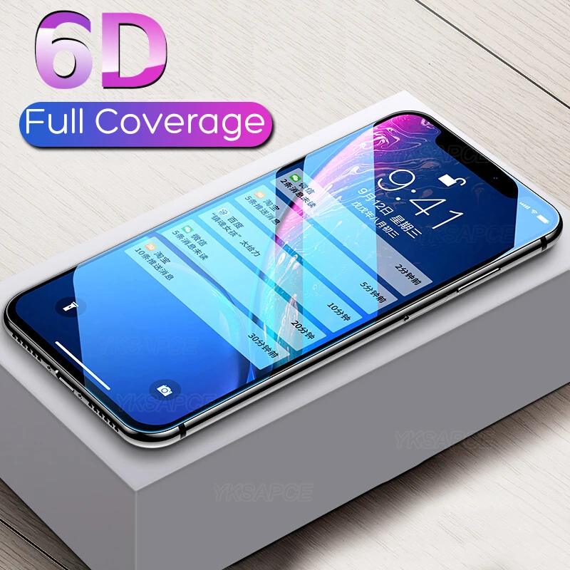 2 шт. 6D Анти Blue Ray 9H для экрана из закаленного стекла iPhone 12 11 Pro X XR XS Max 6 6s 7 8 plus 3D