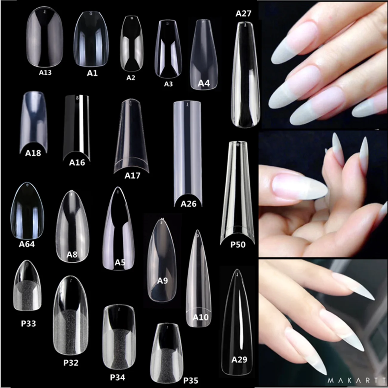 

Makartt 500pcs Coffin False Nail Tips Clear XXL Gel Tips Full Cover Acrylic Natural Fake Nails Ballerina Nails Press on Nails