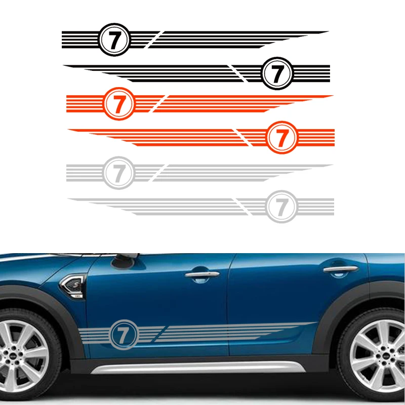 Для Mini Cooper R50 R53 R55 R56 R60 F55 F56 переводная картинка номер 7 боковые гонки полосы черный красный серебристый белый
Для Mini Cooper R50 R53 R55 R56 R60 F55 F56 переводная картинка номер 7 боковые гонки полосы черный красный серебристый белый