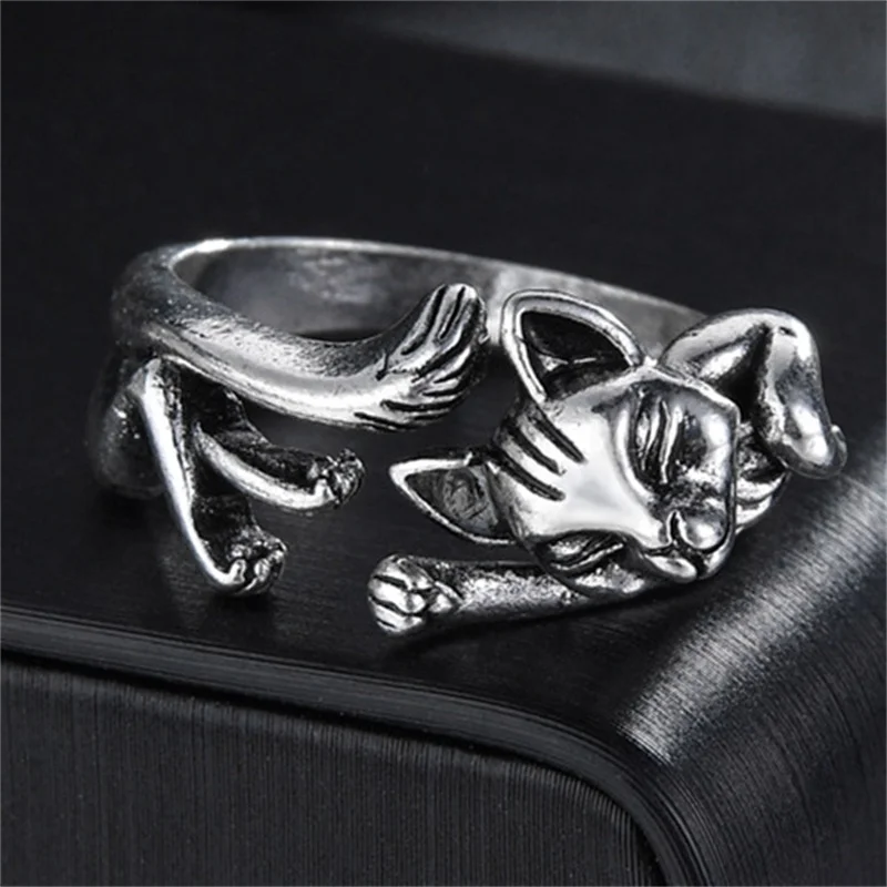 Gothic Punk Cute Cat Ring for Men Women Animal Antique Silvery Opening Exaggerated Adjustable Rings Anillo Hombre Bijoux
Gothic Punk Cute Cat Ring for Men Women Animal Antique Silvery Opening Exaggerated Adjustable Rings Anillo Hombre Bijoux
