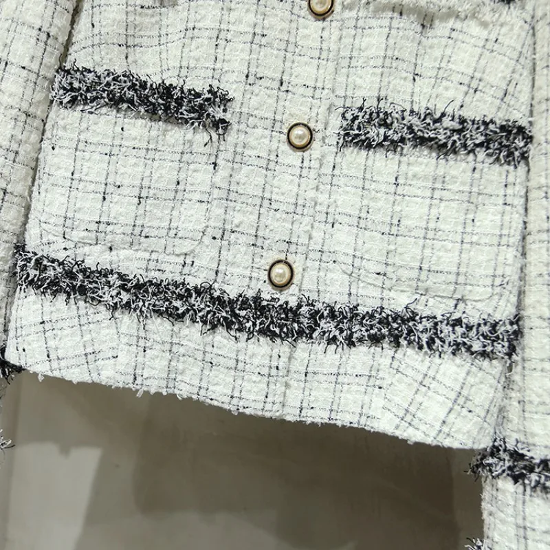 Office Ladies Long Sleeve Single Breasted Lapel Tassel Short Coats Slim Fit Double Breasted A-Line Skirts Womens Plaid 2Pcs Sets
Office Ladies Long Sleeve Single Breasted Lapel Tassel Short Coats Slim Fit Double Breasted A-Line Skirts Womens Plaid 2Pcs Sets