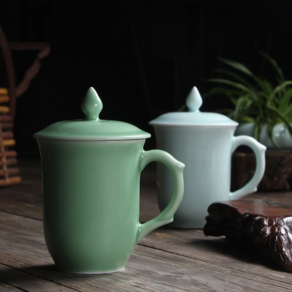 Coffee Mug Teacups 12oz Cup with Lid Microwave and Dishwasher Safe Chinese Porcelain Drinkware Solid Color Celadons Tableware
Coffee Mug Teacups 12oz Cup with Lid Microwave and Dishwasher Safe Chinese Porcelain Drinkware Solid Color Celadons Tableware