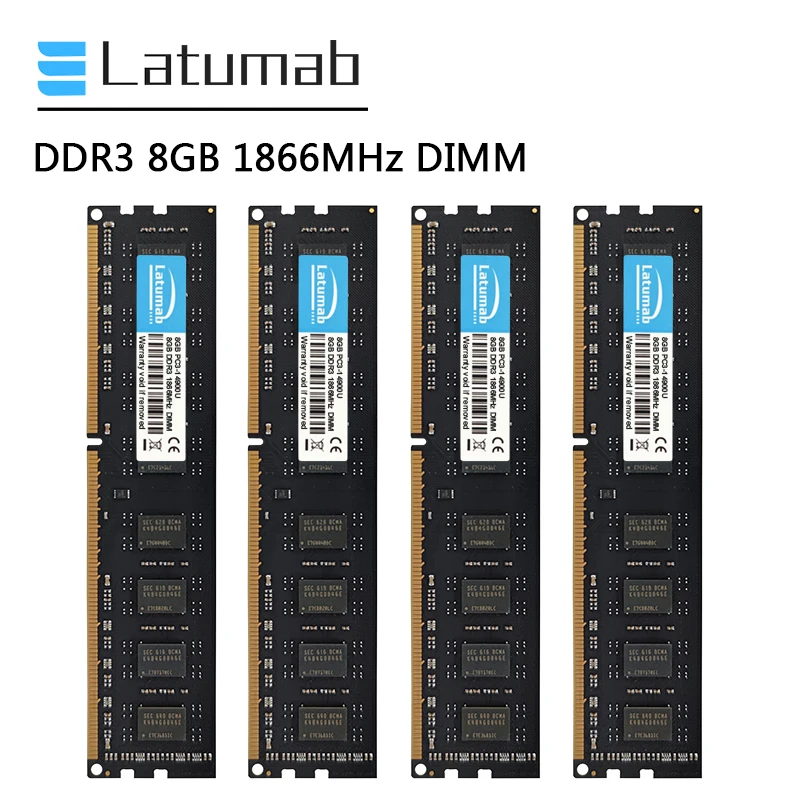 Latumab DDR3 RAM 8GB 16GB 1866MHz Desktop Memory PC3-14900U 240 Pins DIMM 1.5V Memoria RAM DDR3 Memory Module
Latumab DDR3 RAM 8GB 16GB 1866MHz Desktop Memory PC3-14900U 240 Pins DIMM 1.5V Memoria RAM DDR3 Memory Module