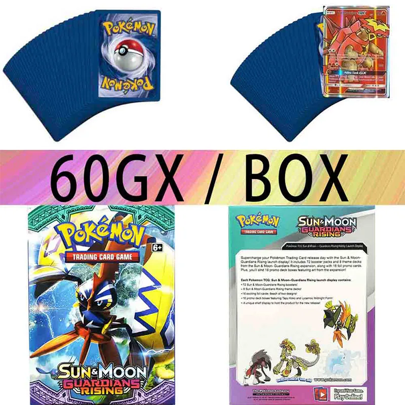 

60PCS Pokemon VMAX GX EX MEGA Cards TAKARA TOMY Tag Game Booster Box English Trading Battle Shining Card Collection Kid Toy Gift