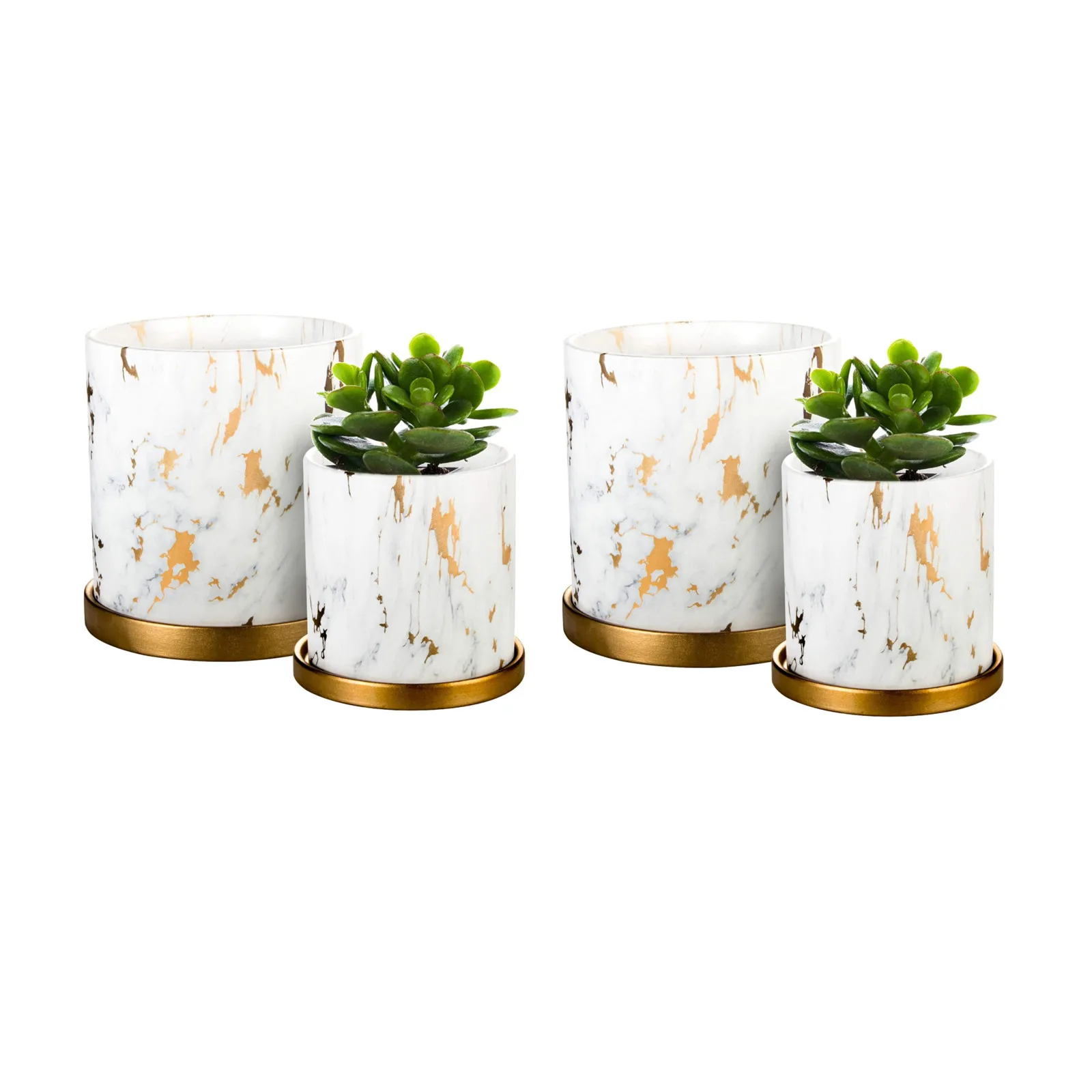 (2 pack) Ceramic flowerpot with drain hole and tray, marble pattern, ceramic flowerpot with drain hole (not contain plants)
(2 pack) Ceramic flowerpot with drain hole and tray, marble pattern, ceramic flowerpot with drain hole (not contain plants)