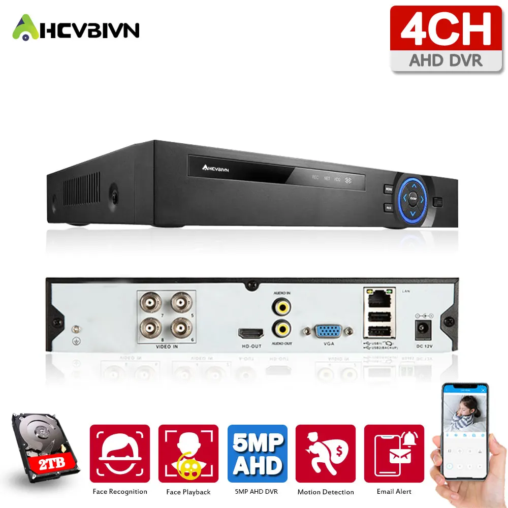 5MP 6in1 HD TVI CVI AHD IP Security DVR 4ch Recorder H.265 Digital Video Recorder With Smart Motion Detection Playback for CCTV
5MP 6in1 HD TVI CVI AHD IP Security DVR 4ch Recorder H.265 Digital Video Recorder With Smart Motion Detection Playback for CCTV
