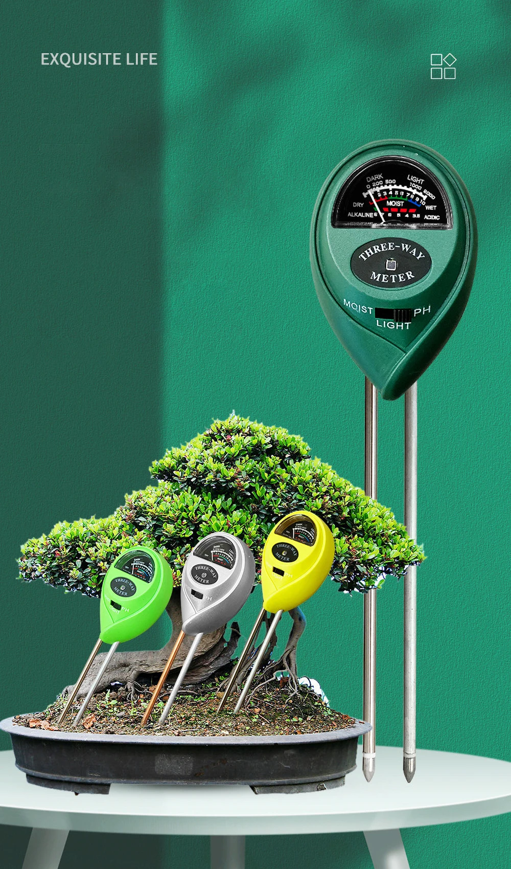 3 in1 PH Tester Soil Water Moisture Light Test Meter Kit For Garden Flower Plant
3 in1 PH Tester Soil Water Moisture Light Test Meter Kit For Garden Flower Plant