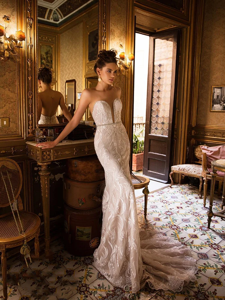 MNGRL Tube Top Retro Simple 3D Flower Mermaid Sleeveless Hand Drill Backless Tail Bridal Dresses Sequins Wedding Gown
MNGRL Tube Top Retro Simple 3D Flower Mermaid Sleeveless Hand Drill Backless Tail Bridal Dresses Sequins Wedding Gown