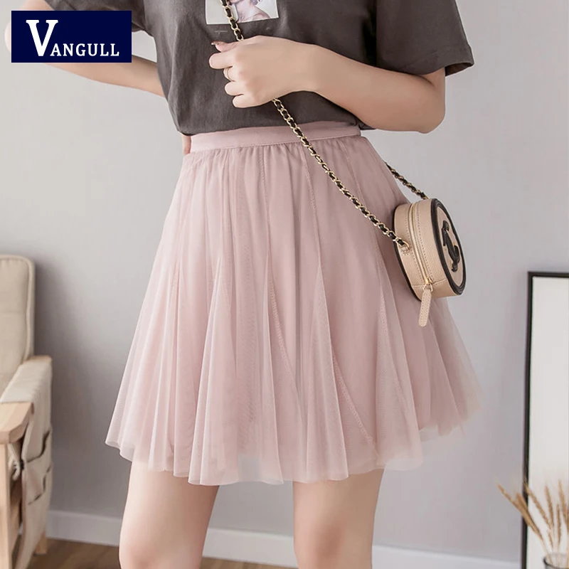 Vangull 2020 Summer New Sweet Women Ball Gown Mesh Skirt Elastic High Waist Solid Mini Skirt Casual Preppy Style Fairy skirt
Vangull 2020 Summer New Sweet Women Ball Gown Mesh Skirt Elastic High Waist Solid Mini Skirt Casual Preppy Style Fairy skirt