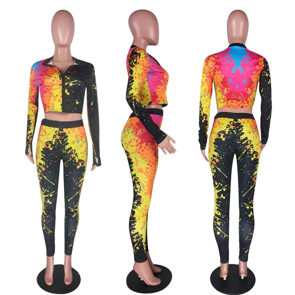 Autumn Print Women's Set Sexy V Neck Top Tees Skinny High Stretch Jogger Pants Suit Tracksuit Two Piece Set Fitness Outfit 2020
Autumn Print Women's Set Sexy V Neck Top Tees Skinny High Stretch Jogger Pants Suit Tracksuit Two Piece Set Fitness Outfit 2020