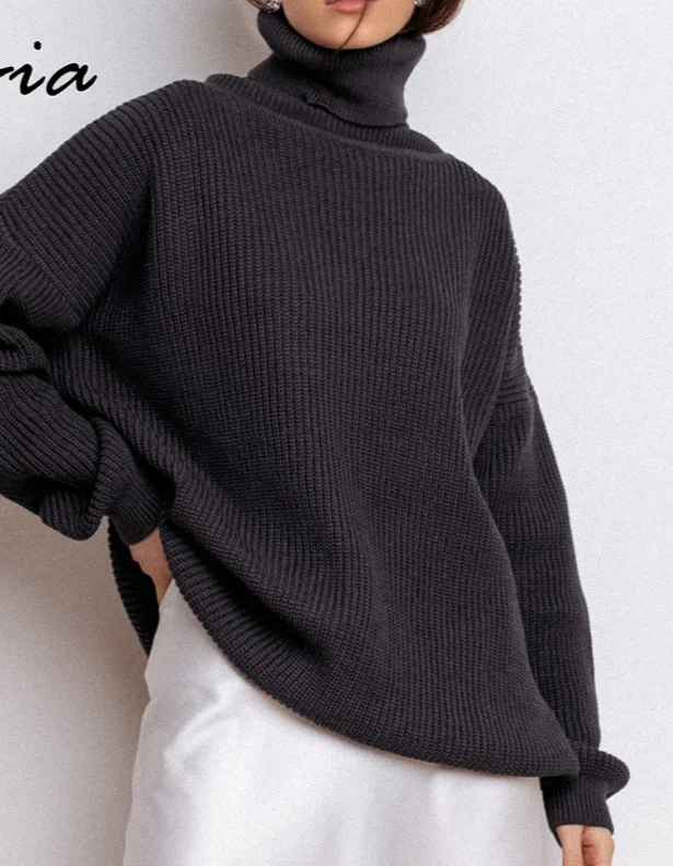 Oversize Turtleneck Autumn Winter 2021 Long Sweaters for Women Fashion Black Classic Pull Vintage Femme Knit Top Woman Jumper
Oversize Turtleneck Autumn Winter 2021 Long Sweaters for Women Fashion Black Classic Pull Vintage Femme Knit Top Woman Jumper