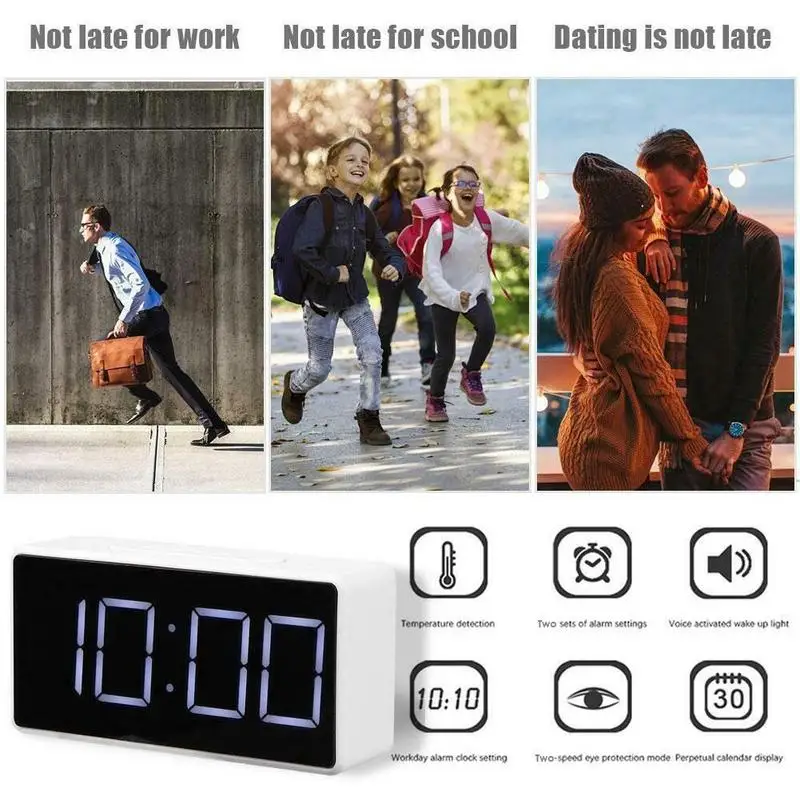 Electronic Alarm Clock Led Simple Bedside Clock USB/AAA Electronic Can Rechargeable Temperature Clock Display Q8C9
Electronic Alarm Clock Led Simple Bedside Clock USB/AAA Electronic Can Rechargeable Temperature Clock Display Q8C9