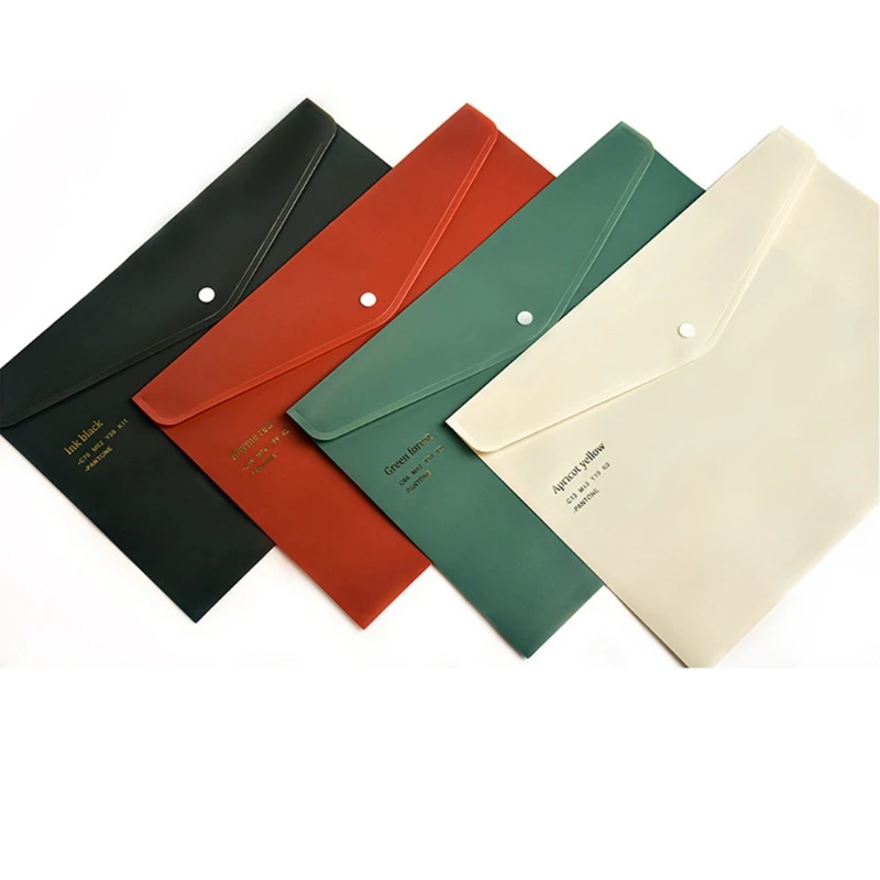 

4 Pieces Reusable A4 Test Paper Folder A4 Envelope Folder Waterproof Randomed Color for Student Office School