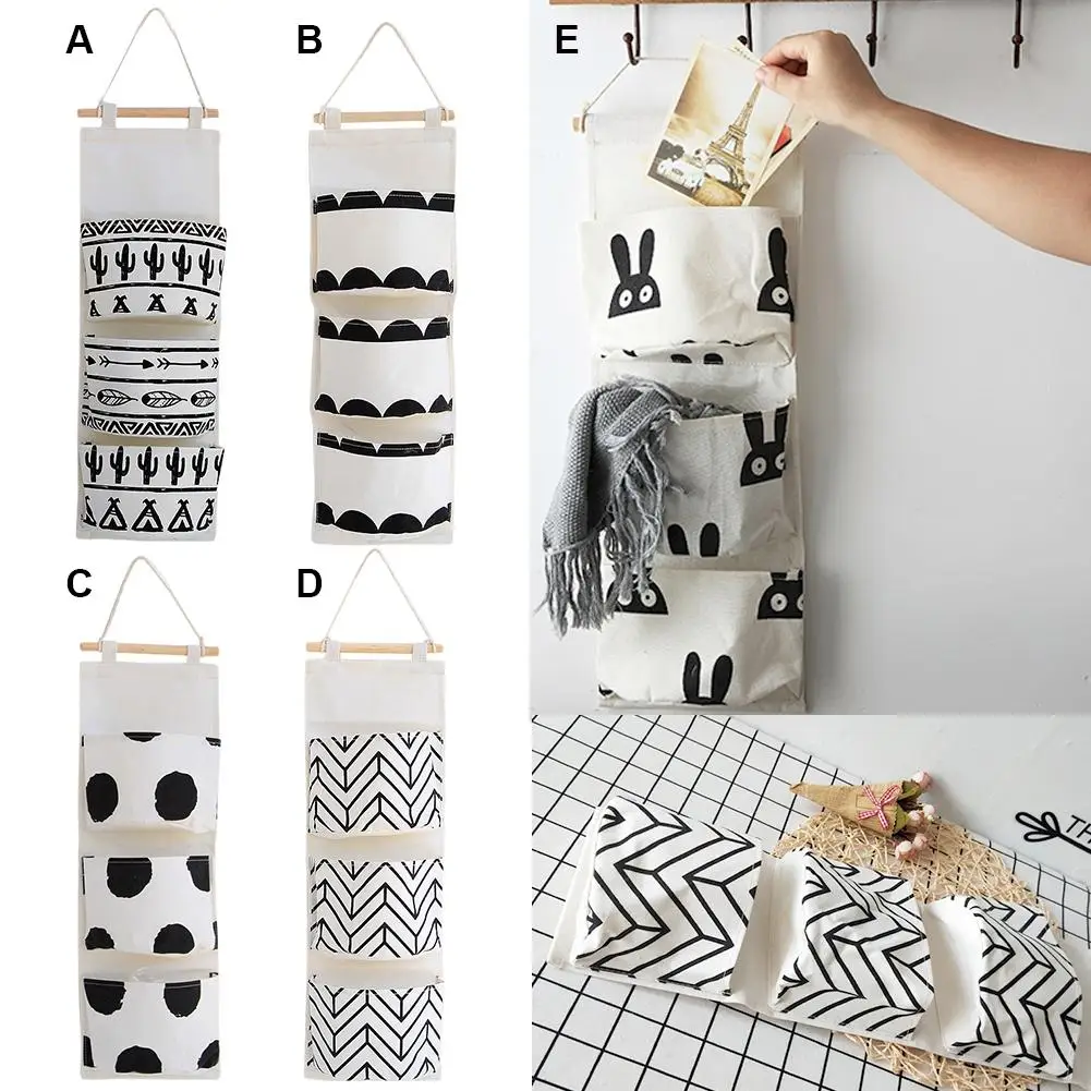 Black White Pattern Cotton Linen Hanging Storage Bag 3 Pockets Wall Mounted Wardrobe Hang Bag Wall Pouch Cosmetic Toys Organizer
Black White Pattern Cotton Linen Hanging Storage Bag 3 Pockets Wall Mounted Wardrobe Hang Bag Wall Pouch Cosmetic Toys Organizer