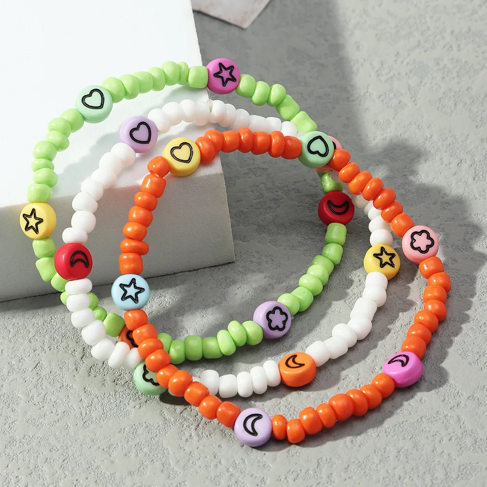 3PCS/SET Cute Moon Heart Star Charms Bohemia Rainbow Seed Beads Adjustable Bracelet for Women Girls Vacation Bracelet Jewelry
3PCS/SET Cute Moon Heart Star Charms Bohemia Rainbow Seed Beads Adjustable Bracelet for Women Girls Vacation Bracelet Jewelry