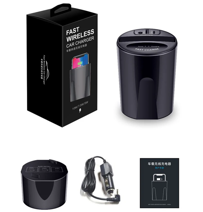 10W Car Wireless Charger Cup with USB Output for iPhoneXS XR/X/8 Airpods 2 SAMSUNG Galaxy S9/S8/Note10/Note9 car Charging holder
10W Car Wireless Charger Cup with USB Output for iPhoneXS XR/X/8 Airpods 2 SAMSUNG Galaxy S9/S8/Note10/Note9 car Charging holder