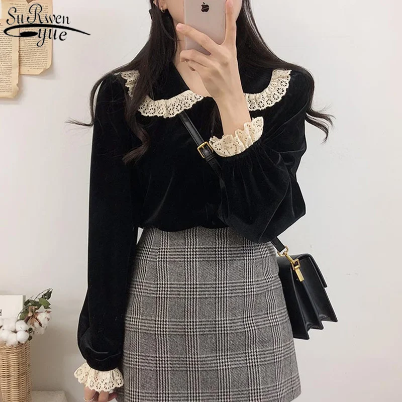 Autumn New Vintage Black Women's Shirt Long Sleeve Girls Blouse Oversize Tops Korean Single Breasted Winter Clothes Women 11606
Autumn New Vintage Black Women's Shirt Long Sleeve Girls Blouse Oversize Tops Korean Single Breasted Winter Clothes Women 11606