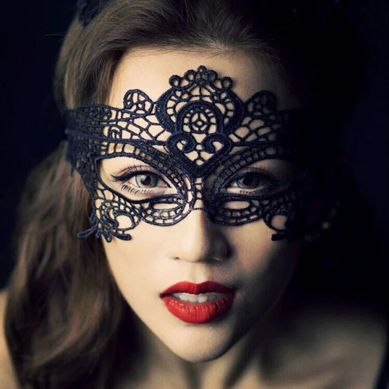 Черно белые женские сексуальные кружевные маски для глаз венецианские костюмы