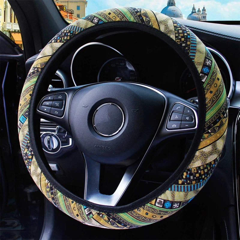 Fashion Ethnic Style Steering Wheel Cover 37-38cm Universal Elastic Linen Auto Steering-wheel Case Car Interior Decoration
Fashion Ethnic Style Steering Wheel Cover 37-38cm Universal Elastic Linen Auto Steering-wheel Case Car Interior Decoration