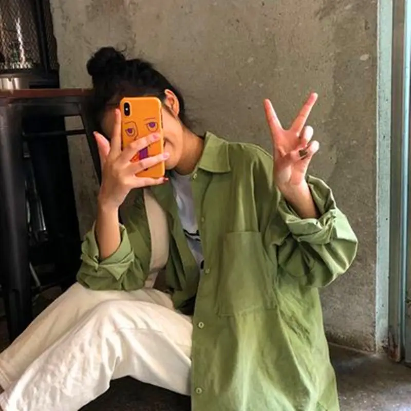 Women Shirts Solid Spring Simple Basic Turn-down Collar Long Sleeve Oversize BF Tops Female Loose Leisure Chic Retro Students
Women Shirts Solid Spring Simple Basic Turn-down Collar Long Sleeve Oversize BF Tops Female Loose Leisure Chic Retro Students