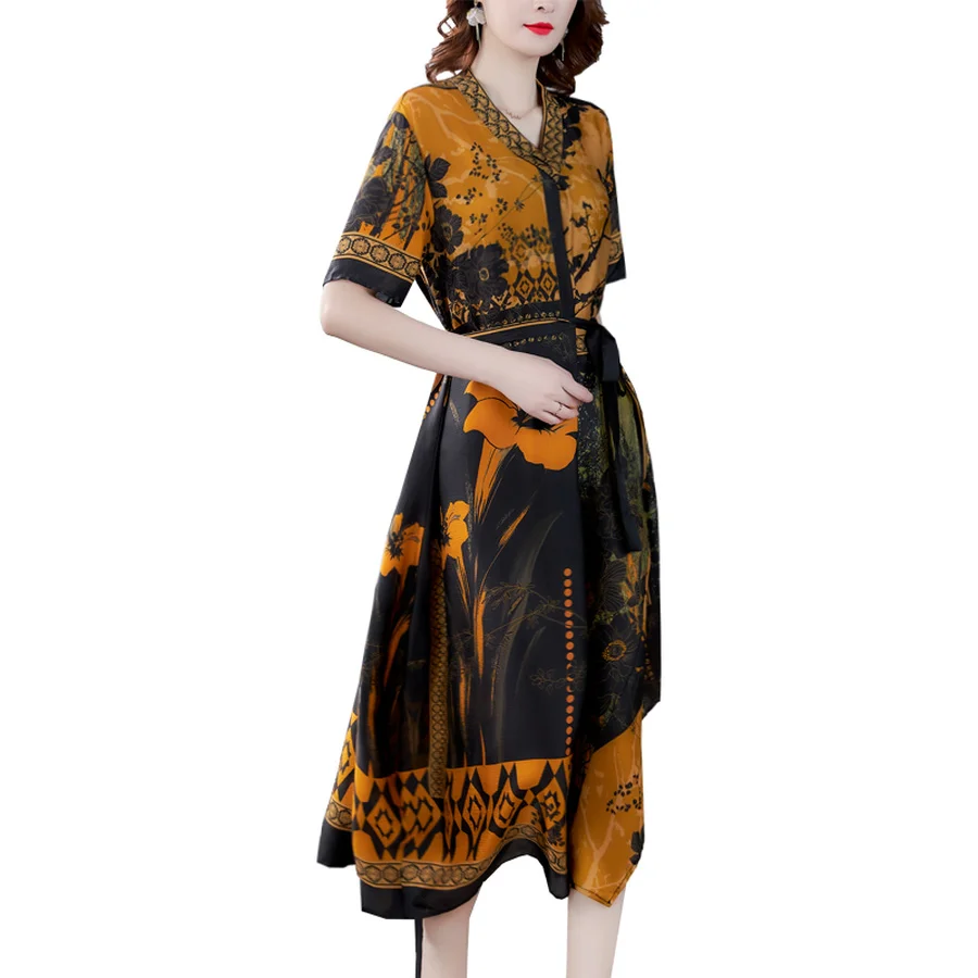 2021 Fashion Vintage Boho Floral Silk Midi Dresses Summer 4XL Plus Size Print Runway Dresses Classy Women Bodycon Party Vestidos
2021 Fashion Vintage Boho Floral Silk Midi Dresses Summer 4XL Plus Size Print Runway Dresses Classy Women Bodycon Party Vestidos