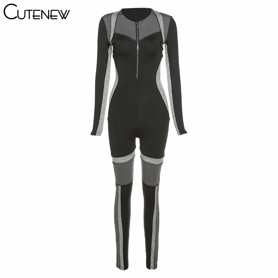 Cutenew Patchwork Zip Front Jumpsuits Women Bodysuit Romper Round Neck Skinny Elastic Spring Sporty Casual Activewear Streetwear
Cutenew Patchwork Zip Front Jumpsuits Women Bodysuit Romper Round Neck Skinny Elastic Spring Sporty Casual Activewear Streetwear