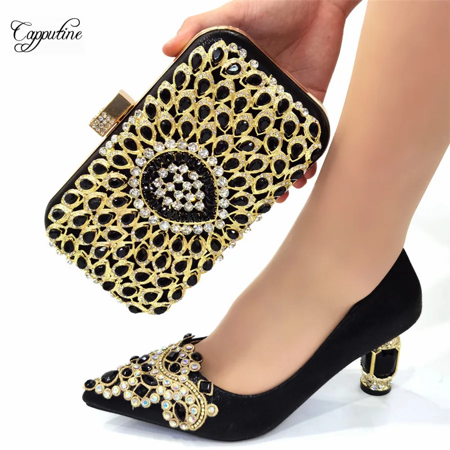 2022 Women High Heels Shoes And Bag Set Black African Pumps With Clutch Handbag Purse Fashion Zapatos Para Mujer CR901 8CM
2022 Women High Heels Shoes And Bag Set Black African Pumps With Clutch Handbag Purse Fashion Zapatos Para Mujer CR901 8CM