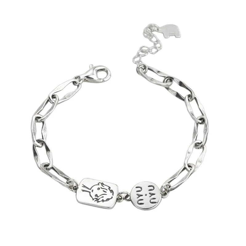 OMHXZJ Wholesale HB52 European Fashion Woman Girl Birthday Party Gift Vintage Round Rectangle 100% 925 Sterling Silver Bracelet
OMHXZJ Wholesale HB52 European Fashion Woman Girl Birthday Party Gift Vintage Round Rectangle 100% 925 Sterling Silver Bracelet