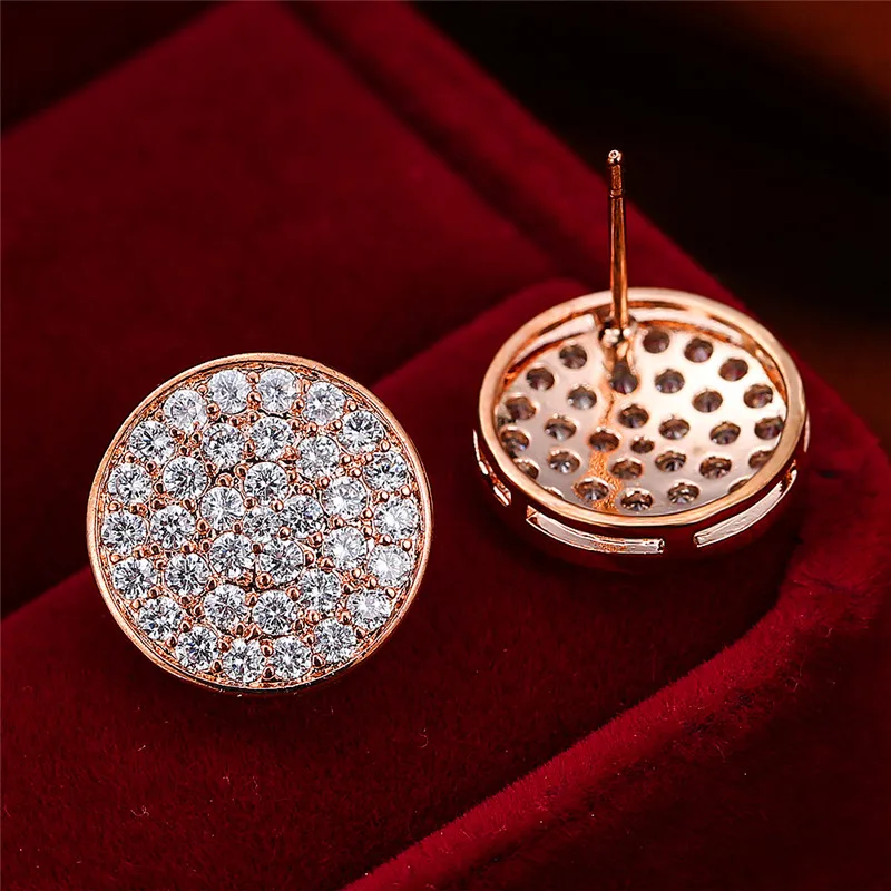 Charming Round Zircon Wedding Earrings Simple Female White Crystal Stone Earrings Rose Gold Silver Color Stud Earrings For Women
Charming Round Zircon Wedding Earrings Simple Female White Crystal Stone Earrings Rose Gold Silver Color Stud Earrings For Women