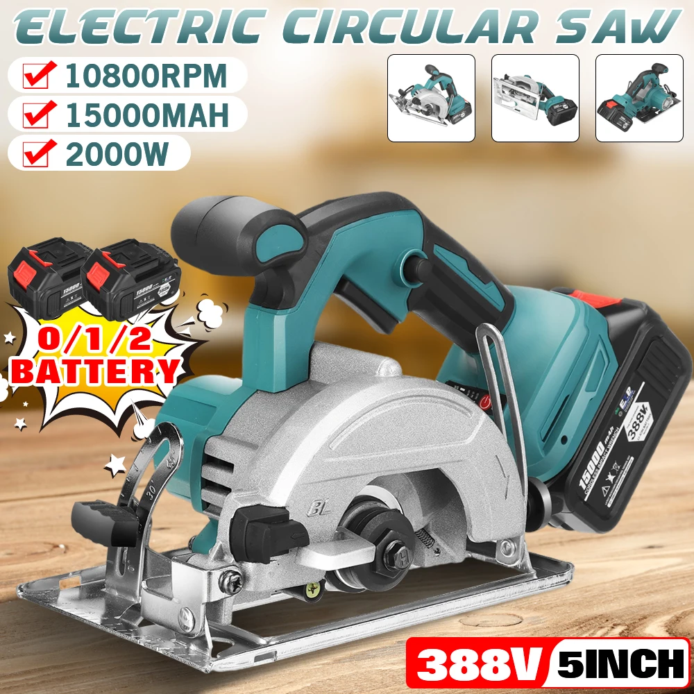 388V Cordless Circular Saw 10800RPM Electric Saw 45 Degree Adjustable Bevel Cutting Woodworking Tools with 125mm Blades Chainsaw
388V Cordless Circular Saw 10800RPM Electric Saw 45 Degree Adjustable Bevel Cutting Woodworking Tools with 125mm Blades Chainsaw
