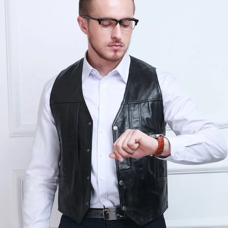 Top Quality Mens Genuine Leather Sleeveless Jacket Male Multi Pockets Pescaria Vest Photograph Camera Waistcoat Plus Size M-5XL
Top Quality Mens Genuine Leather Sleeveless Jacket Male Multi Pockets Pescaria Vest Photograph Camera Waistcoat Plus Size M-5XL