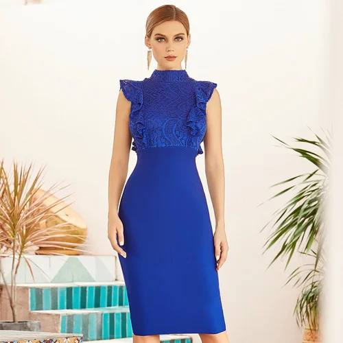 Women's Turtleneck No Sleeve Decorated Lace Sides With Bandage Lace Slim Skinny Knee Length Vintage Dress
Women's Turtleneck No Sleeve Decorated Lace Sides With Bandage Lace Slim Skinny Knee Length Vintage Dress