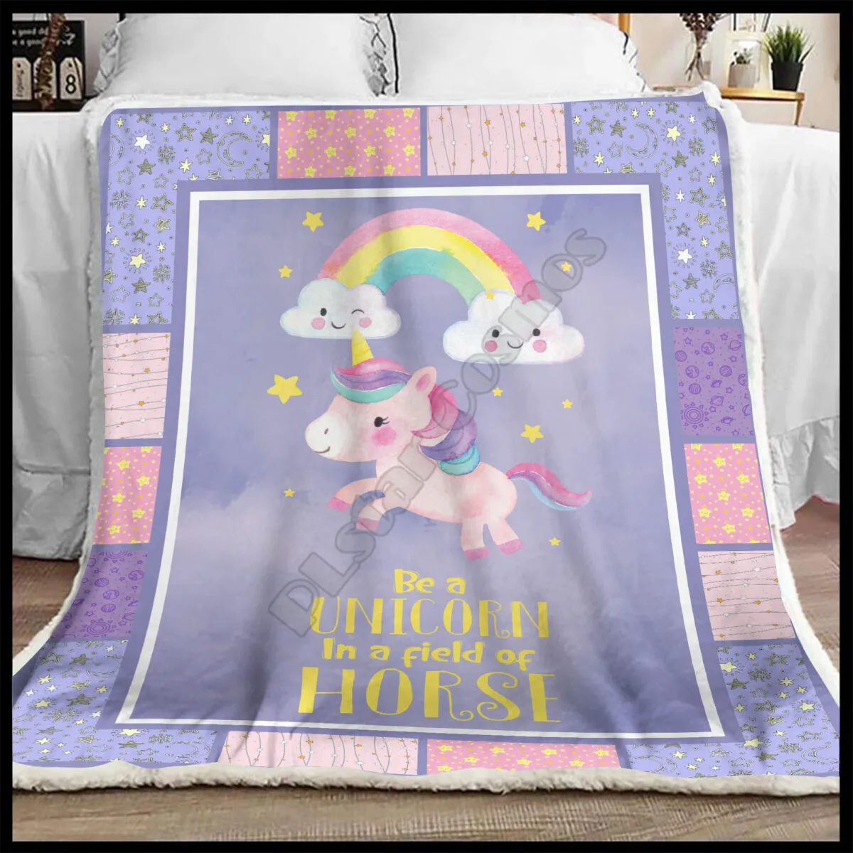 

Be A Unicorn In The Field Of Horse Fleece Blanket 3D full printed Wearable Blanket Adults For Kids Warm Sherpa Blanket