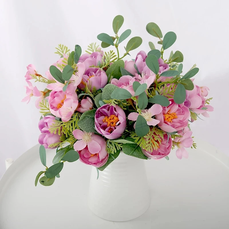 High Quality Faux Silk Artificial Rose Flower Bouquet Physical Plants For Wedding Party European-style Home Decoration 30cm Long 
High Quality Faux Silk Artificial Rose Flower Bouquet Physical Plants For Wedding Party European-style Home Decoration 30cm Long